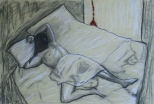 Hooded Man on Bed